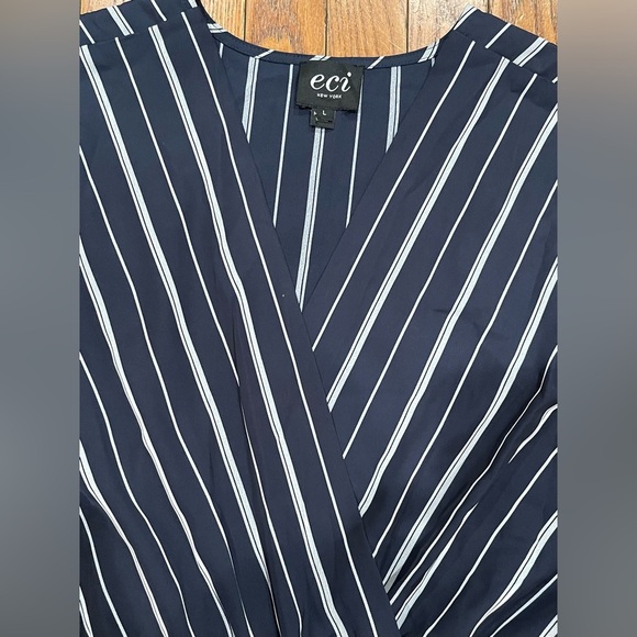 ECI Navy and White Striped Jumpsuit - Picture 12 of 16